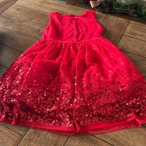 Girls red dress with sequins
